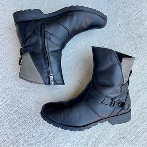 Teva leather and canvas ankle moto boots 8.5